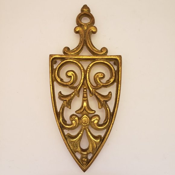 Vintage Gold Brass Kitchen Trivet Riser - Picture 1 of 9